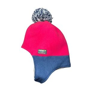 L.L. Bean Faux Sherpa Fleece Hat Toddler PomPom 2-4T